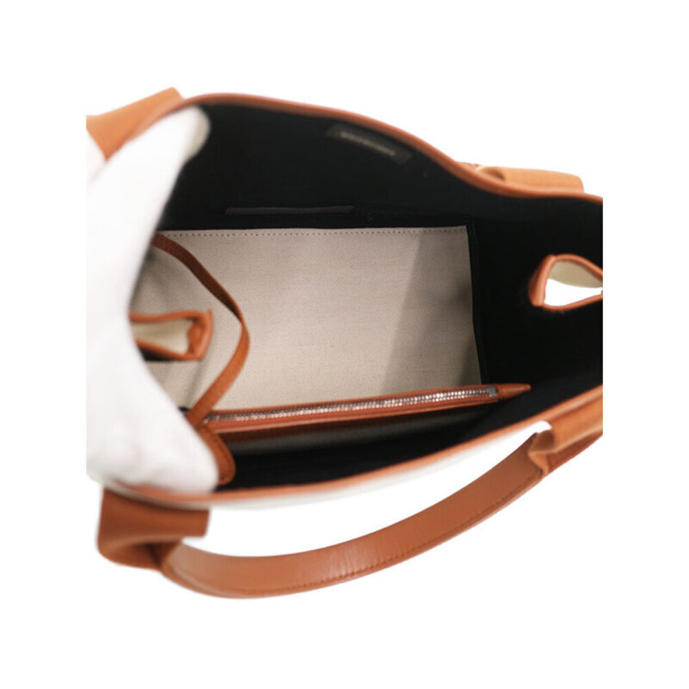 Balenciaga Cabas handbag logo canvas leather white black - Picture 3 of 5